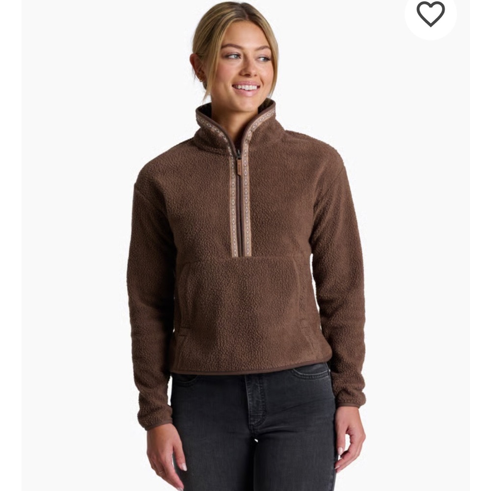 Kühl HYGGE™ 1/2 ZIP Ultra soft warm fleece pullover, heritage style brown  large